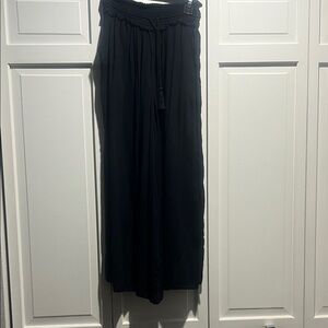 Black Wide Leg Smocked Waist Pants